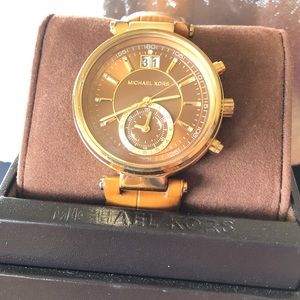 Michael Kors Sawyer Leather Band Watch